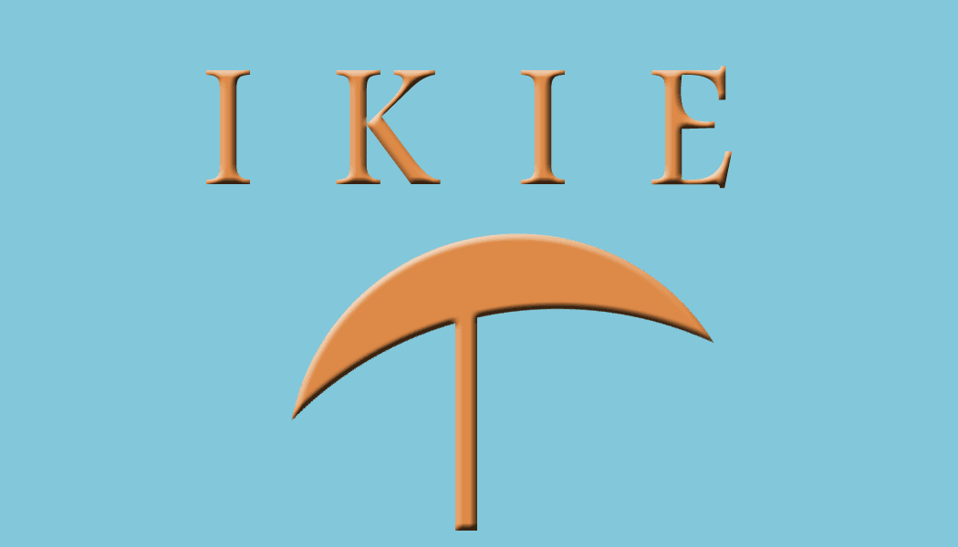 IKIE symbol — a crescent arch on a stem representing existence and consciousness
